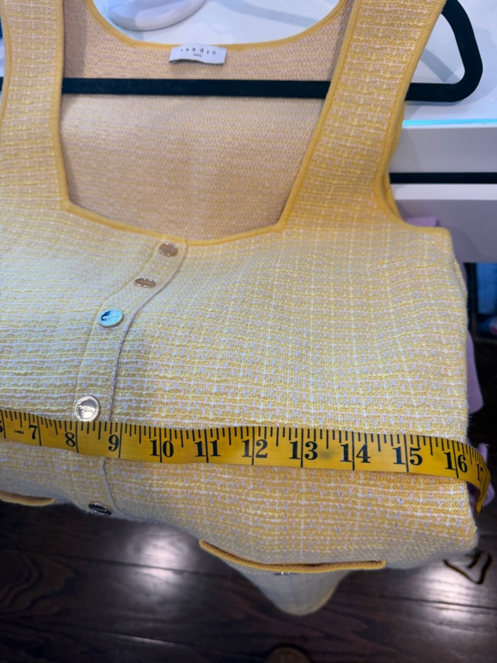 Sandro Yellow Textured Mini Shift Dress - Picture 11 of 13